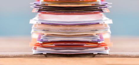 Pile of paper records